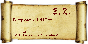 Burgreth Kürt névjegykártya